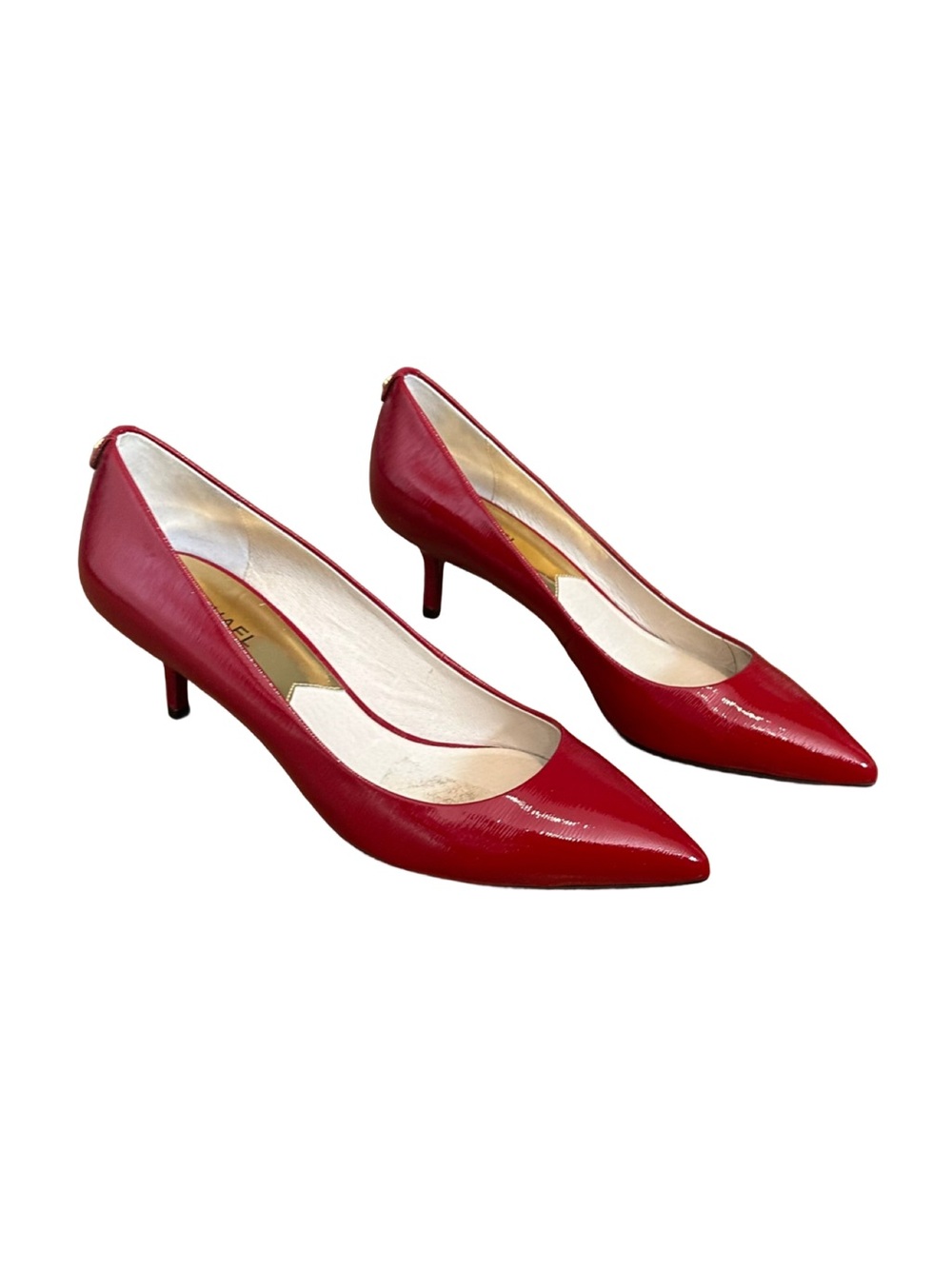 MICHAEL Michael Kors Flex Patent Pointed-Toe Pumps in Scarlet, size 9